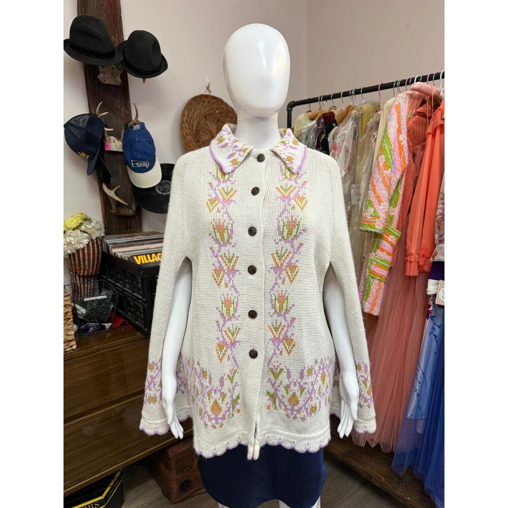 1970s Montgomery Ward Knit Cape Sweater